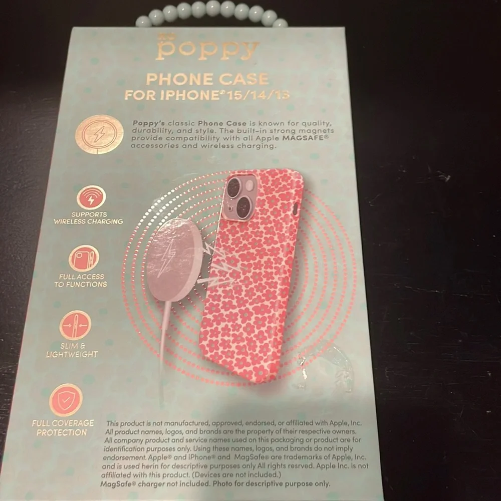 NIB 🎀🌸xo poppy 🌸🎀 iPhone 16e/15/14/13 Floral Phone Case